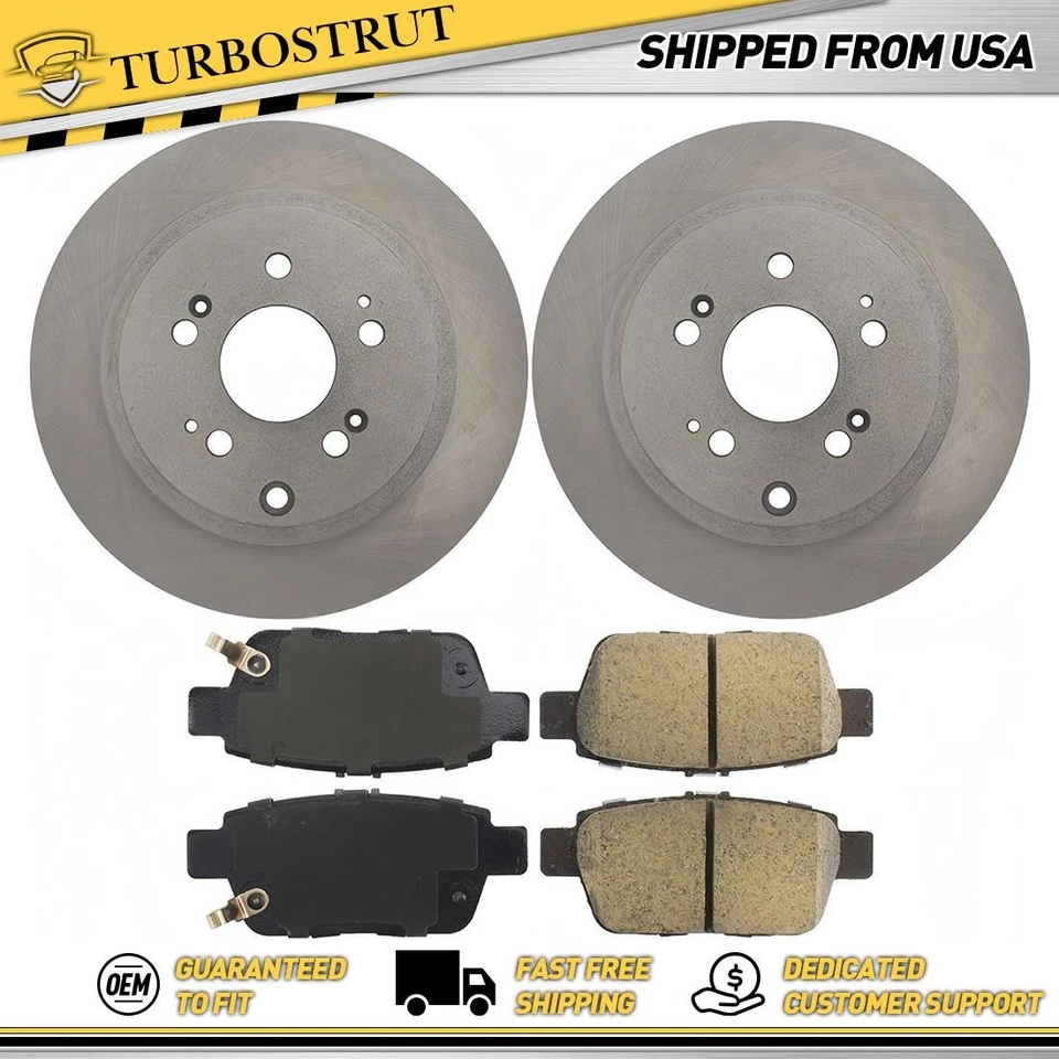 Kit de pastillas de freno y rotores traseros para Ridgeline Honda 2006-2014 garantía de por vida Foto 1 de 2