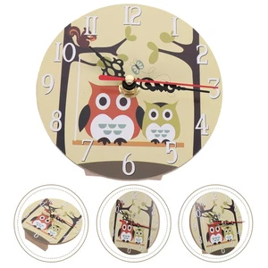Novedad Dibujos Animados Reloj de Mesa Oficina Vintage Escritorio Silencio Reloj Ornamental Madera - Imagen 1 de 12