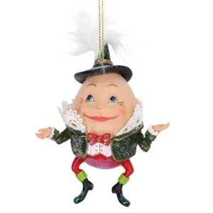 Gisela Graham Humpty Dumpty Resin Sparkly Green Christmas Tree Decoration  - Picture 1 of 2