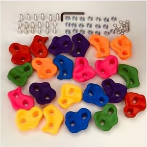 20x Kids Climbing Stones Bolt On Climbing Frame Wall Holds Rocks Grips Mix-color - Picture 1 of 27