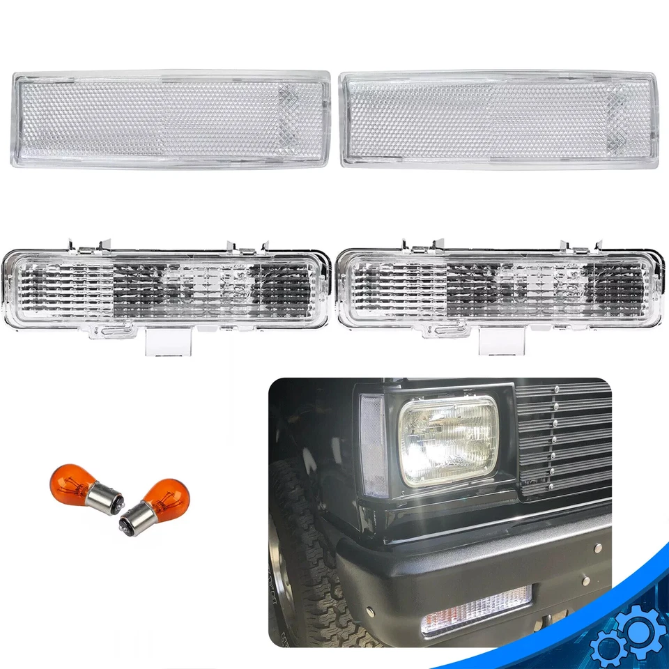 Luzes de sinalização claras de canto e para-choque para 83-94 Chevy Blazer 82-93 Chevrolet S10 - Imagem 1 de 4