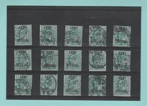 SELLOS - BRITÁNICOS - 15 X 0,5d K.E. SELLOS O/P OFICIAL DEL EJÉRCITO - 1902/03 (A) - Imagen 1 de 1