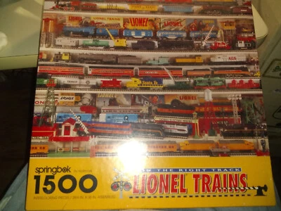 NEW LIONEL Trains 1500 Pc HALLMARK SPRINGBOK ON THE RIGHT TRACKS  28x36 - Image 1 of 2
