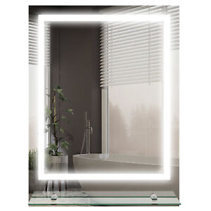 kleankin Dimmable Bathroom Mirror with LED Lights, 3 Colours, Defogging Film