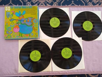 50 Top Country Stars & hits (BOX SET 4 VINYL)  33RPM EX 120415 TLJ Foto 1 de 4