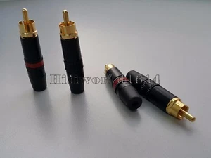 4x YS373 RCA Connector Copper Plug Gold Plated jack plugs  - Picture 1 of 4