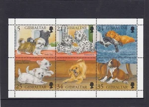 GIBRALTAR 1996 PUPPIES Pet DOGS 6 Stamp Minisheet - MNH .... - Picture 1 of 1