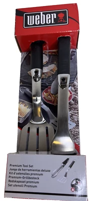 Weber 2-Piece Premium Tool Set 6645: Spatula & Tongs for Grill - Image 1 of 4