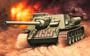 ✰ Cooperativa ✰ SU-100 ✰ Tank Destroyer 1/72 model kit w/DECALS Red Army Soviet - Picture 1 of 4