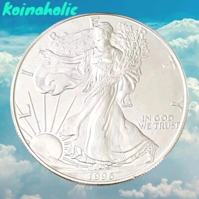 1996 $1 Silver American Eagle, Lowest Mintage, Uncirculated, Pulled From Storage - Image 1 of 4