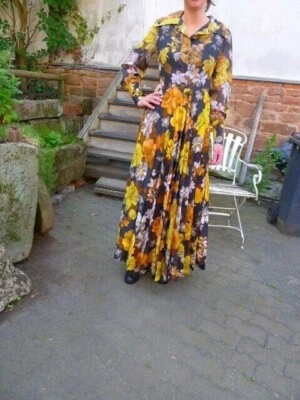 Orig. 70er Jahre Vintage Chiffon Kleid Gr. 36 Plisse neuwertig - Bild 1 von 4