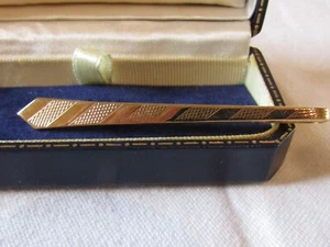 VINTAGE KRAWATTENHALTER GOLDFARBENE KRAWATTENKLAMMER. - Bild 1 von 7