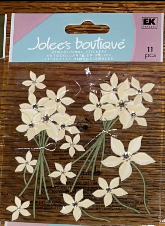 Jolees Floral Crema Brotes con Gemas Flores Ramos Boda Libro de Recortes Pegatinas 3D Foto 1 de 1