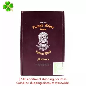 "Scatola sigari in legno vuoto Rough Rider Toro Maduro 6,5"" x 4,5"" x 4,5" - Foto 1 di 12