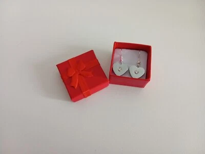 Orecchini donna acciaio Cuore argento amore confezione regalo mamma anniversario - Immagine 1 di 4