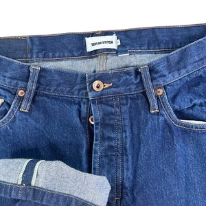 Jeans Taylor Stitch Para Hombre 34x34 Azul Calce Ajustado Ribete Recto Botón Mosca - Imagen 1 de 13