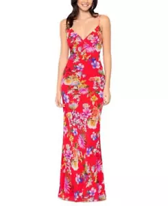 New $229 Betsy & Adam Women's Long Sleeveless V-Neck Maxi Dress A6646 - Picture 1 of 10