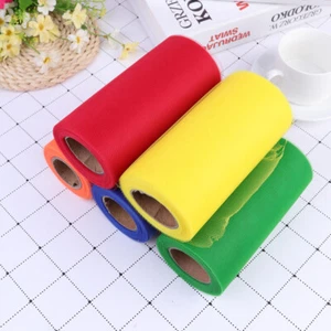 5 Pcs Rainbow Glitter Tulle Tulle Craft Ribbon Tulle Fabric Ribbon - Picture 1 of 11