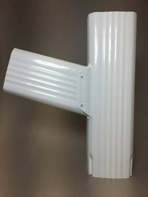 Downspout Gutter Y Connector 2x3 Standard Left High Gloss White - Image 1 of 2