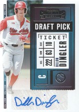 2020 Panini Contenders Baseball Draft Pick Ticket 2 #DPT2-DD Dillon Dingler AUTO