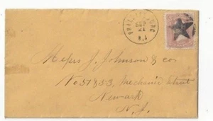 1860s Phillipsburg New Jersey Fancy Star Cancel #65 - Picture 1 of 1