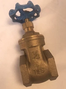 Brass Gate Valve 1-1/2" (1.5") NPT Thread Ends 125 psi WOG, Handwheel Operated - Bild 1 von 7