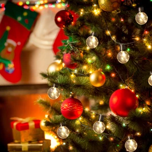 Solar Powered 30LED String Ball Bulb Rope Fairy Lights Outdoor Garden Patio Yard - Picture 1 of 12