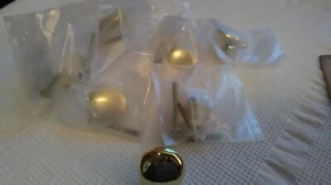 Solid Polished  Brass Cabinet Knobs 1.25" Diameter, Lot of 9 - Picture 1 of 6