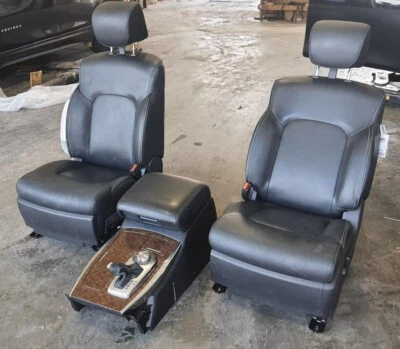 2015-2017 INFINITI QX80BLACK LEATHER FRONT ROW SEATS W/CONSOLE BAG BLOWN Foto 1 de 4