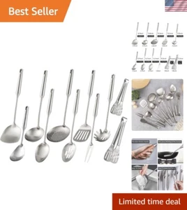 304 Stainless Steel Kitchen Utensils Set, 11 PCS All Metal Cooking Spoons - 2... - Picture 1 of 9