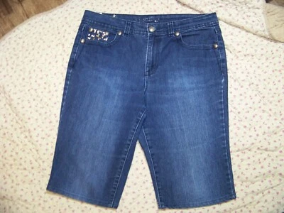 Women's Style & Co. Cut Off Jean Shorts - Sze 12 - Embellished Pockets - Image 1 of 4