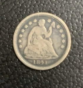 1841-O Seated Liberty Half Dime 5c 90% Silber US Münze - Bild 1 von 2