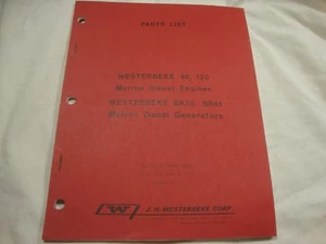 Westerbeke 80 120 engine BR30 BR45 marine diesel generators Parts List Manual  - Picture 1 of 4