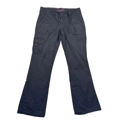 Y2K Magellan Sportswear Bootcut Roll Tab Cargo Pants Ripstop Black Sz 4 Gorpcore - Image 1 of 4