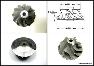 Rueda compresora turbocompresor SAAB 2.0 -16 Turbo 465181-0001 Foto 1 de 2