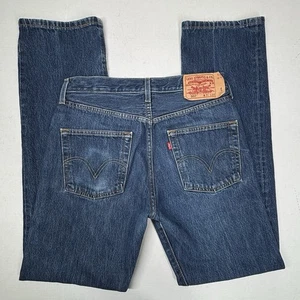 Levis 501XX Jeans Mens 31x34 Blue Dark Wash Button Fly Denim Y2K Red Tag EUC - Picture 1 of 11