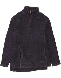 WEIRD FISH Womens Zip Neck Sweatshirt Jumper UK 12 Medium Navy Blue BB24 - Picture 1 of 4