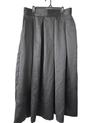 Mujer Formal Larga Negra Tafetán Plisada Falda con Faja Hecha a Medida 36 en Cintura Foto 1 de 4