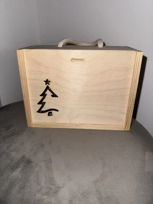 Wooden Box with lid - Christmas Hamper Gift / Storage box - Image 1 of 4