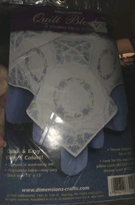 1 NIP 2006 Dimensions Quilt Blocks Forget-Me-Not 73212 / 6 - 15" x 15" = 1 Lap  - Picture 1 of 5