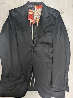 Paul Smith Collection Jacket 100% Cotton Size M Solid Black Men's - Image 1 of 4