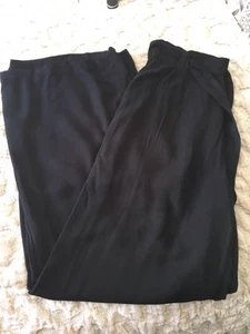 Black Cotton Wide Leg Trousers Size 10 - Picture 1 of 4