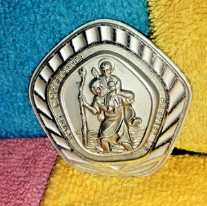 SAINT CHRISTOPHER Large, metal plaque wit magnet - Picture 1 of 2