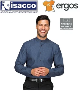 Isaac DETROIT BLUSE Unisex Stretch Jeans Koreanischer Kragen Langarm Arbeit - Bild 1 von 2