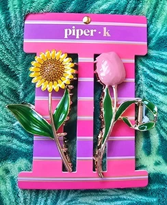 Piper K Collectibles - beliebte Tiktok gelb grün Blumen Kralle Haarspangen - Bild 1 von 6