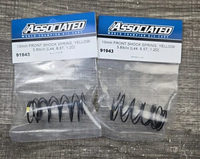 2 Sets - Team Associated 13mm Front Shock Springs yellow ASC91943 Electric Car - Image 1 of 2