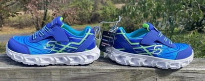 Zapatos deportivos Skechers S-Sport para niños azules y acuáticos iluminados jóvenes talla 11-NUEVOS CON ETIQUETAS Foto 1 de 4