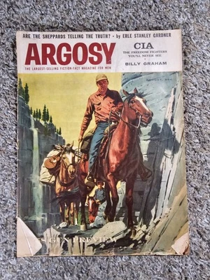 ARGOSY MAGAZINE AUGUST 1957 ERLE STANLEY GARDNER SAM SHEPPARD BILLY GRAHAM CIA - Image 1 of 4