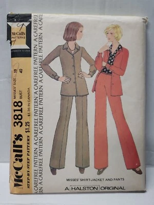 McCall’s Sewing Pattern #3818 Misses Shirt-Jacket & Pants Size 18 -Cut Complete- - Image 1 of 4