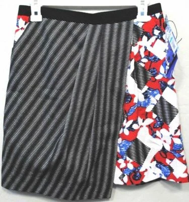 Peter Pilotto x Target Red Floral & Check Print Faux Wrap Mini Skirt Size 6 - Image 1 of 3